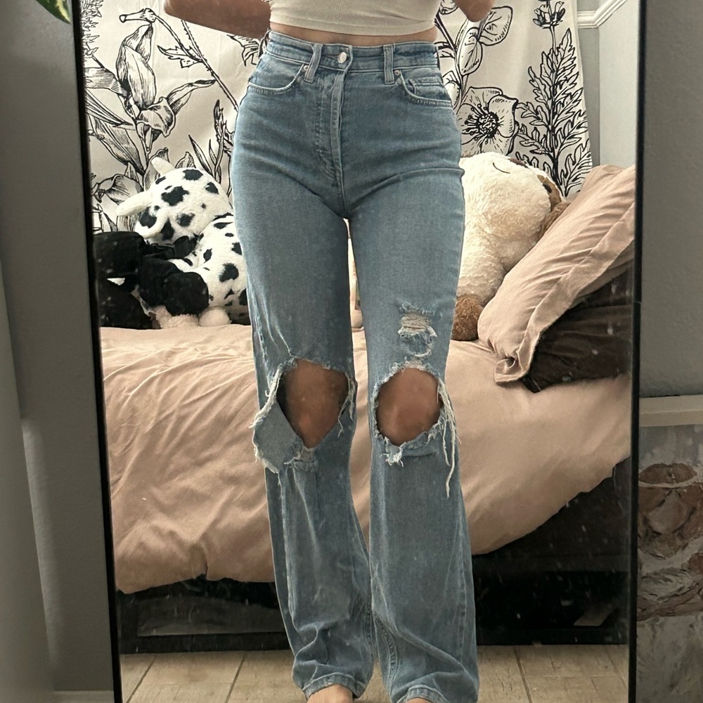 Wild Fable Blue Flare Wide Leg Jeans
